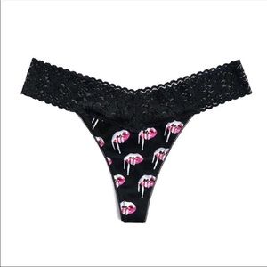 Brand NEW Kylie Lace Thong Panty NWT black